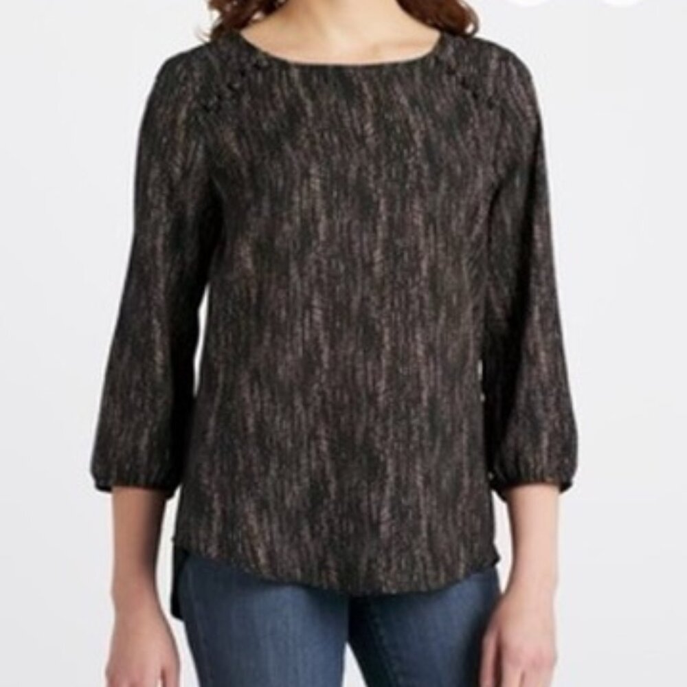 NWT Fortune + Ivy Dondria‎ Mixed Material Blouse S